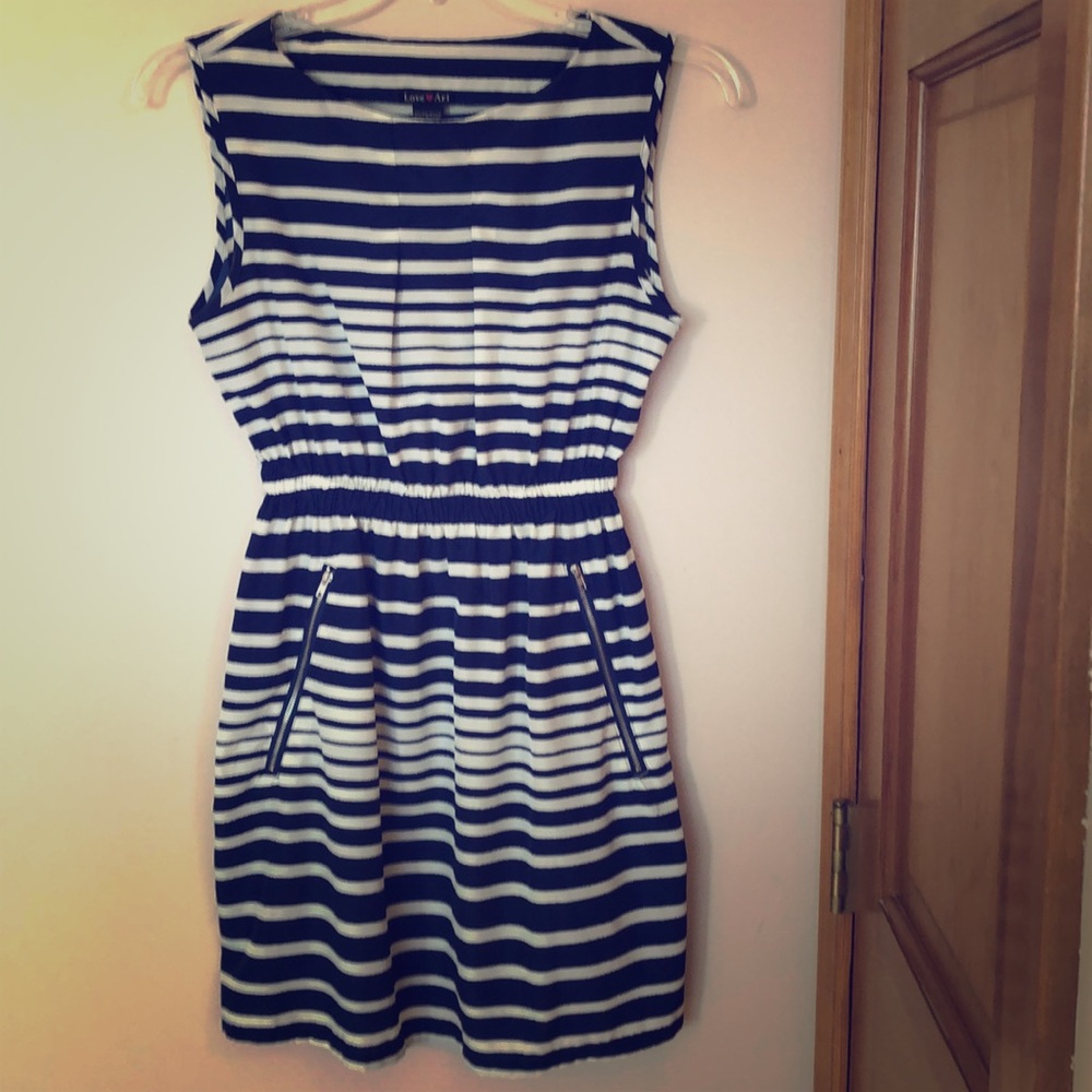 Pretty navy and white summer dress